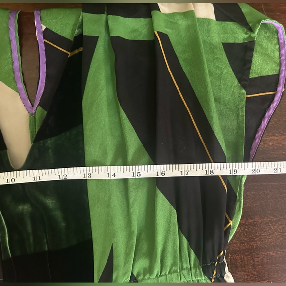 Anthropologie - A Common Thread Geometric print Silk and velvet dress Medium GUC - Picture 9 of 11